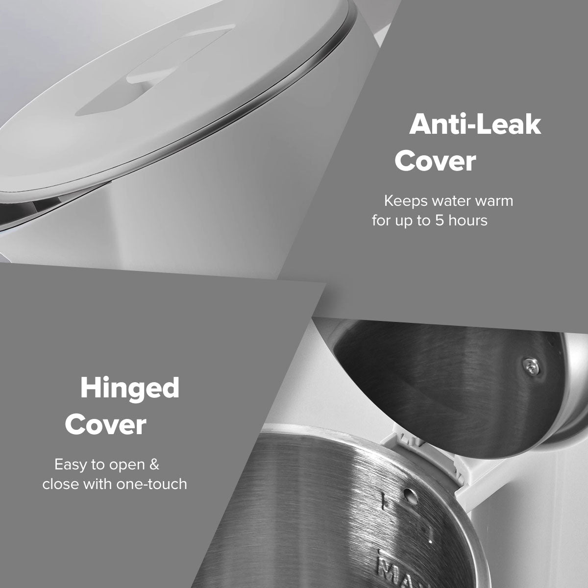 Electric Kettle Jug, Cordless Kettle 1.8L Cool Touch Insulation (PPJ2033GY)