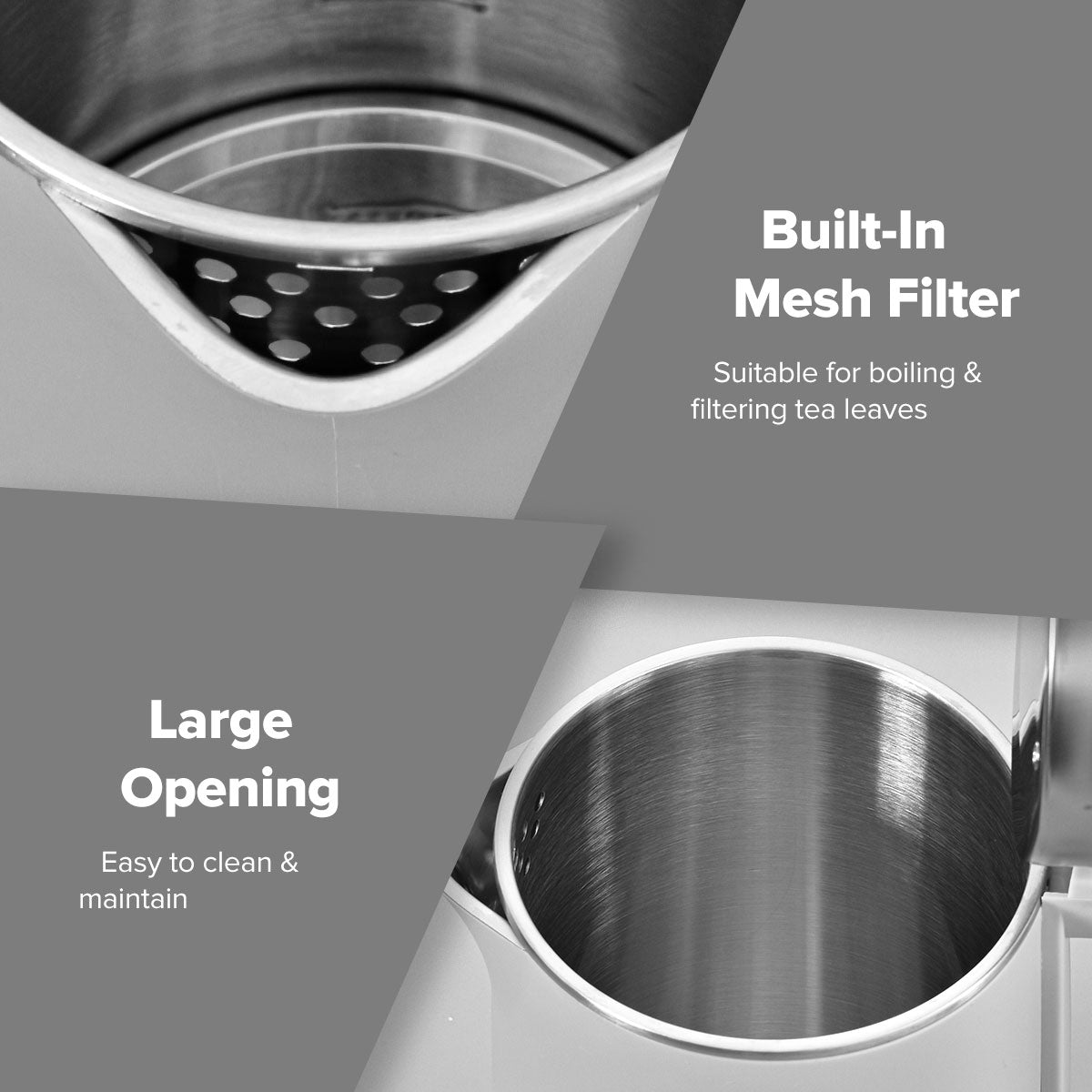 Electric Kettle Jug, Cordless Kettle 1.8L Cool Touch Insulation (PPJ2033GY)