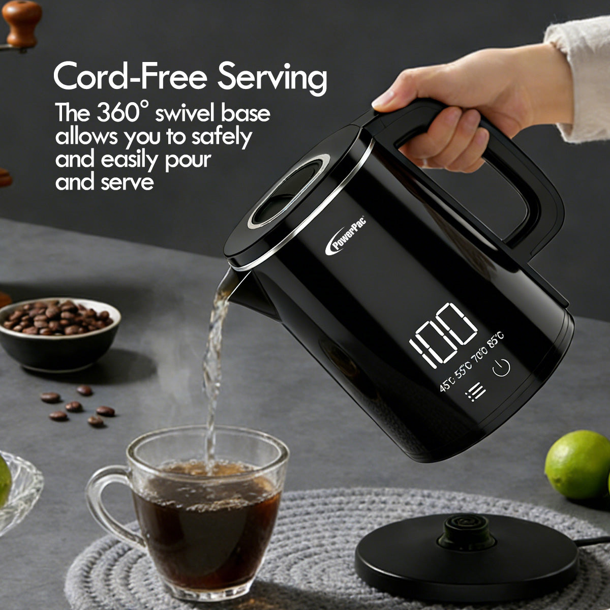 1.8L Digital Kettle Jug, Cordless Kettle Jug with Cool Touch (PPJ2035)