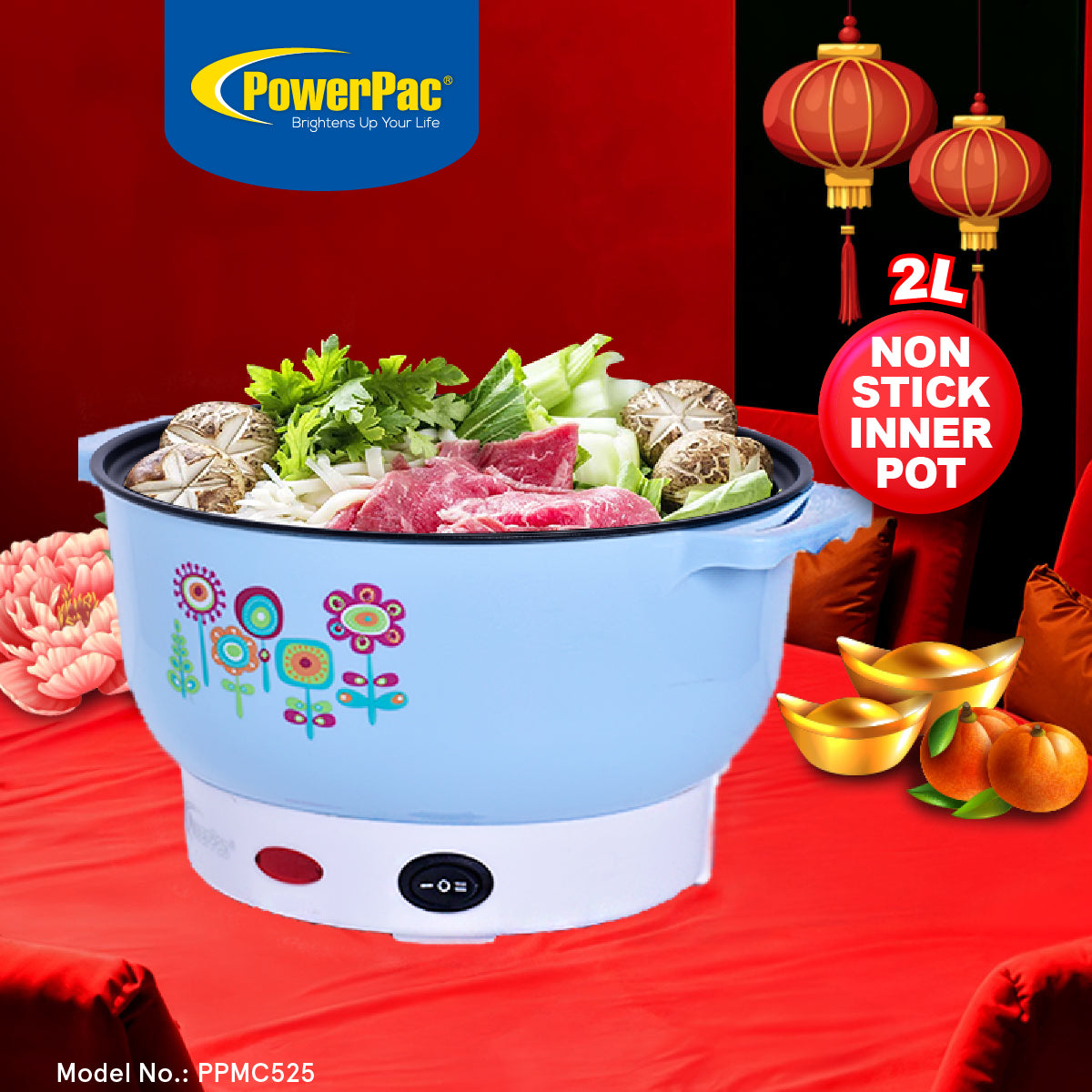 Steamboat 2L Electric Multi Cooker with Non Stick Inner Pot (PPMC525)