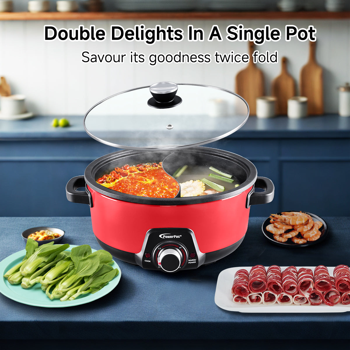 Steamboat & Multi Cooker, Hot Pot 5L with Yuanyang Pot (PPMC633)