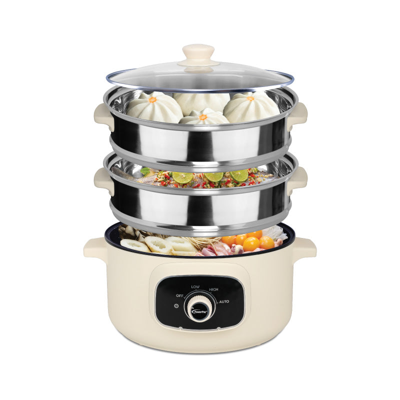 PowerPac 9.5L Multi Function Food Steamer, Multi Cooker with Non-stick inner Pot (PPMC787S)