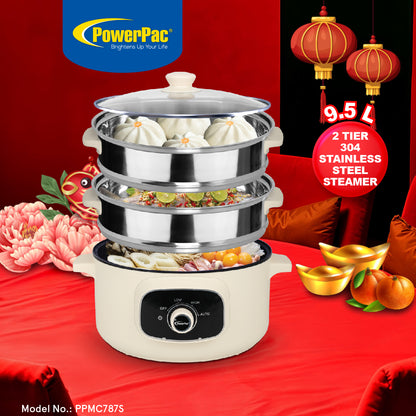 9.5L Multi Function Food Steamer, Multi Cooker with Non-stick inner Pot (PPMC787S)