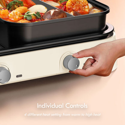 Steamboat with BBQ Grill, 2 in 1 Multi Cooker with Non-stick YuanYang pot (PPMC797)