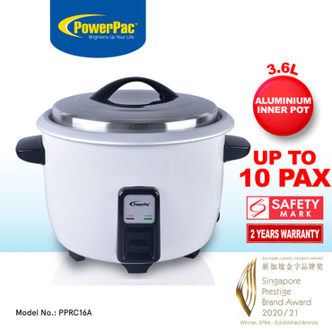 3.6L Rice Cooker with Aluminium Inner Pot  (PPRC16A)