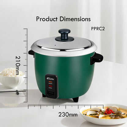 PowerPac 0.6L Rice Cooker with Aluminium inner pot  (PPRC2) Green