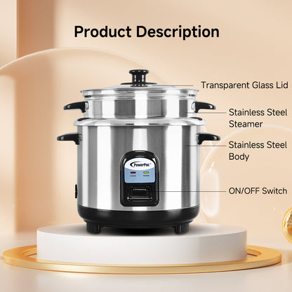 Rice Cooker 1.8L Rice Cooker with Stainless Steel Pot and Food Steamer (PPRC32)