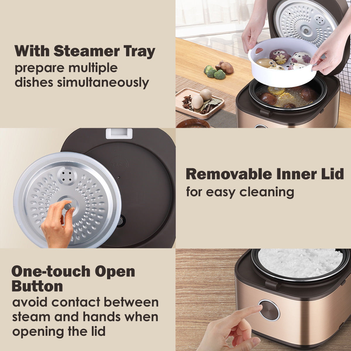 Multi-Purpose Digital Rice Cooker 1.5L with Non-stick Inner Pot (PPRC3 ...