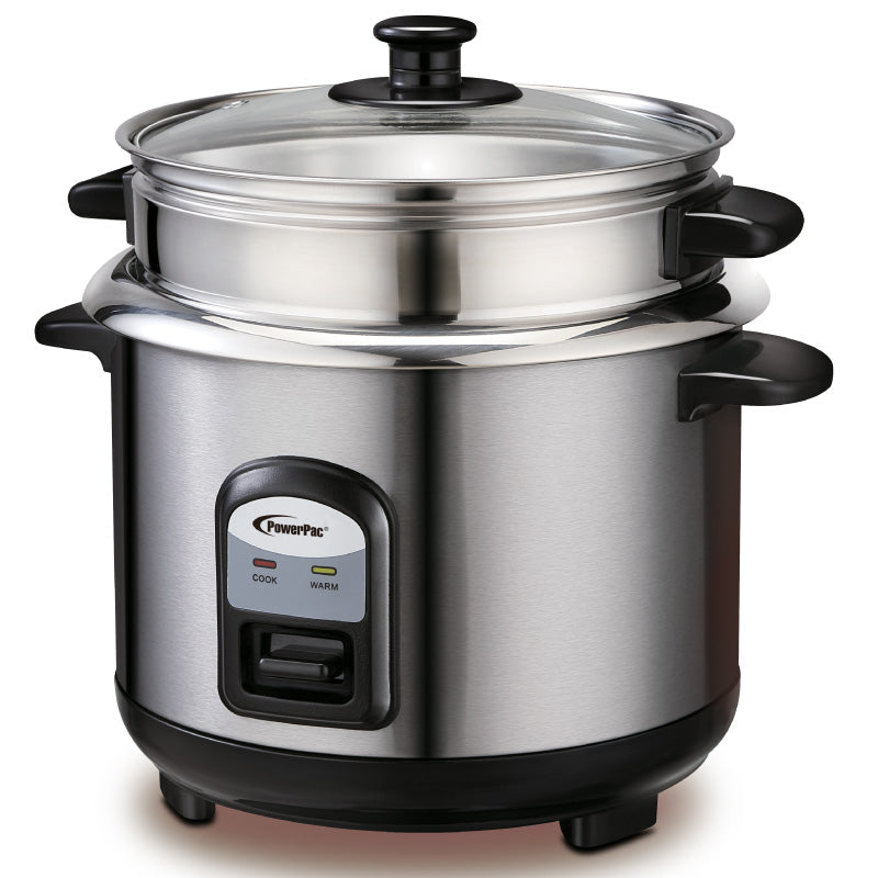 1.8L Rice Cooker with Stainless Steel Inner Pot Food Steamer (PPRC32) -  PowerPacSG