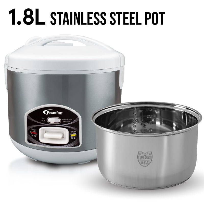 1.8L Rice Cooker with Porridge Function - Stainless steel Pot (PPRC42-SS Pot)