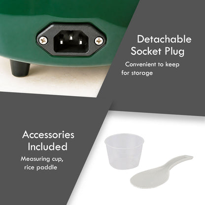 1L Rice Cooker with Aluminium Inner Pot (PPRC4) Green