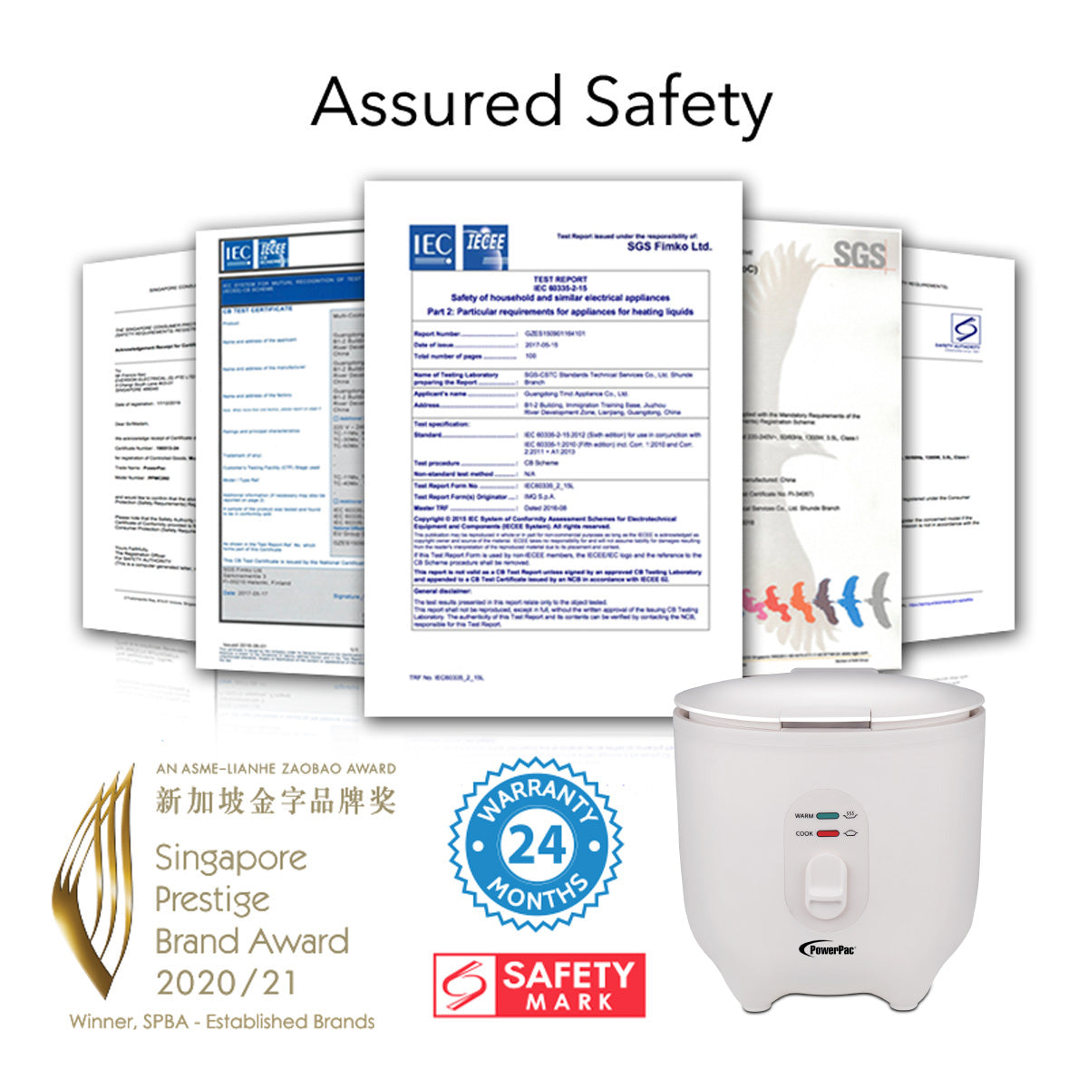 Mini Rice Cooker, Personal Rice Cooker 0.5L with non-stick Inner Pot (PPRC607) Ivory