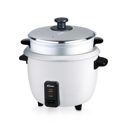 1.8L Rice Cooker with Non Stick Inner Pot and  Steamer (PPRC8) White