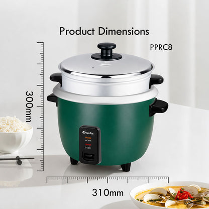 PowerPac 1.8L Rice Cooker with Aluminium Inner Pot and  Steamer (PPRC8) Green