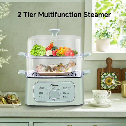 2in1 Multi function 2 Tier Food Steamer & Steamboat, Non-stick Inner Pot, 9.2L (PPS704)