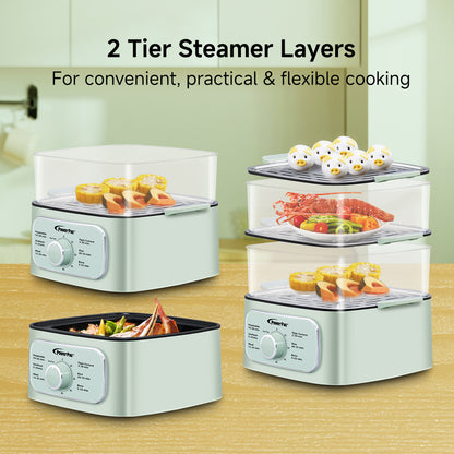 2in1 Multi function 2 Tier Food Steamer & Steamboat, Non-stick Inner Pot, 9.2L (PPS704)