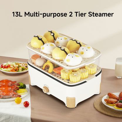 2in1 Multi function 2 Tier Food Steamer & Steamboat, Non-stick Inner Pot, 17L (PPS705)