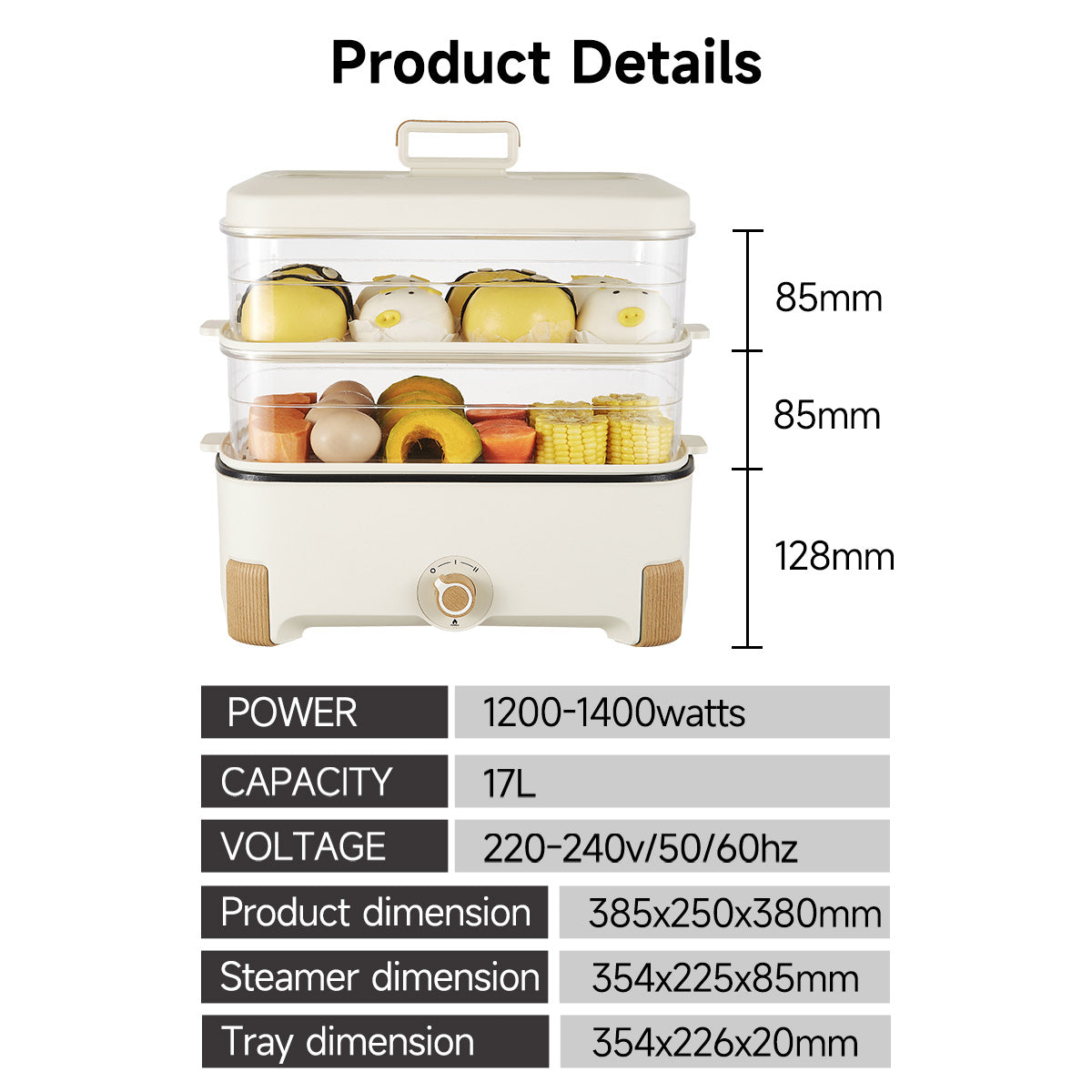 2in1 Multi function 2 Tier Food Steamer & Steamboat, Non-stick Inner Pot, 17L (PPS705)