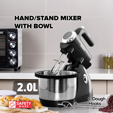 Hand / Stand Mixer With Bowl (PPSM208) Black
