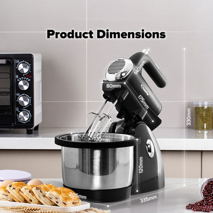 Hand / Stand Mixer With Bowl (PPSM208) Black
