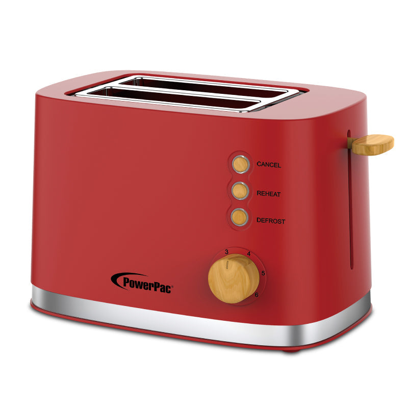 2 Slice Bread Toaster with Auto POP UP (PPT05) Red – PowerPacSG