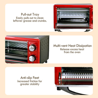Electric Oven 10L with 1 sets of baking tray and grill and temperature selector (PPT38)