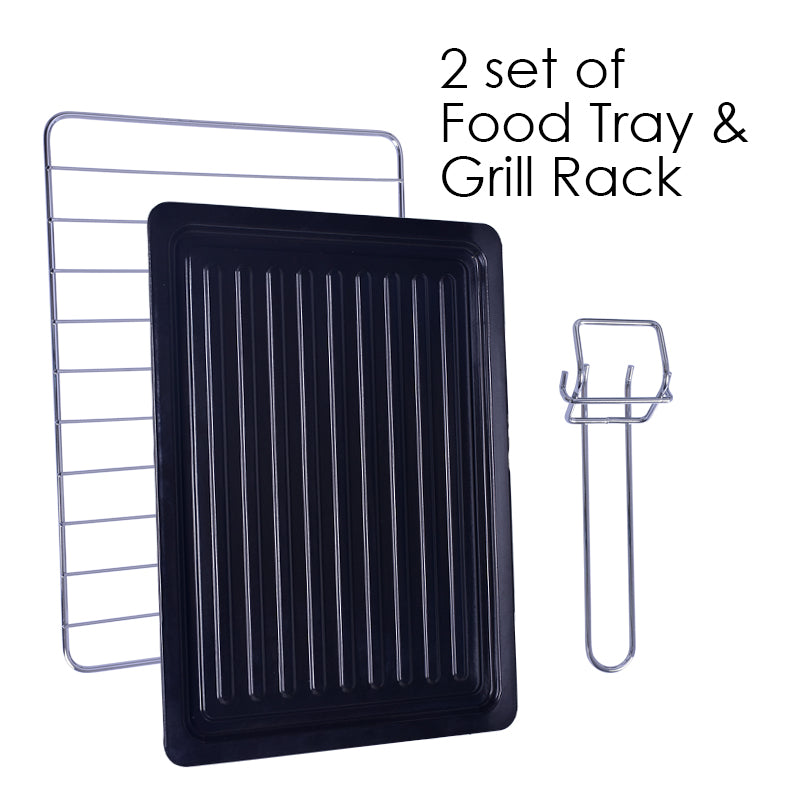 Electric Oven 50L with Rotisserie & Convection Functions, 2 Trays & Wire Mesh (PPT45)