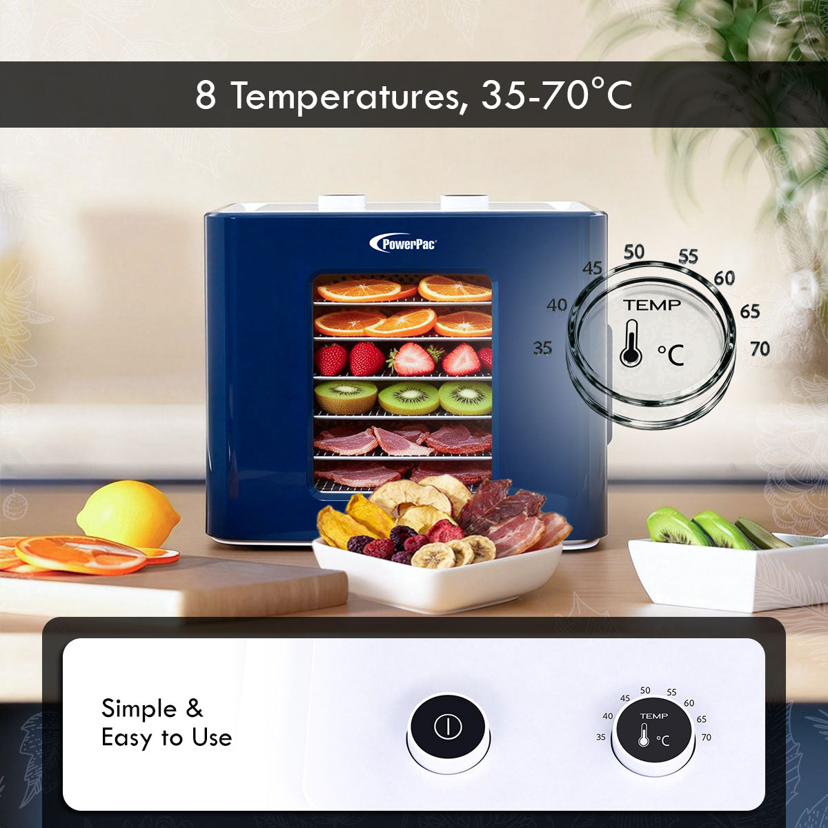 Food Dehydrator, Electric Food Dryer Machine for Home Commercial Multi Tier (PPT512)