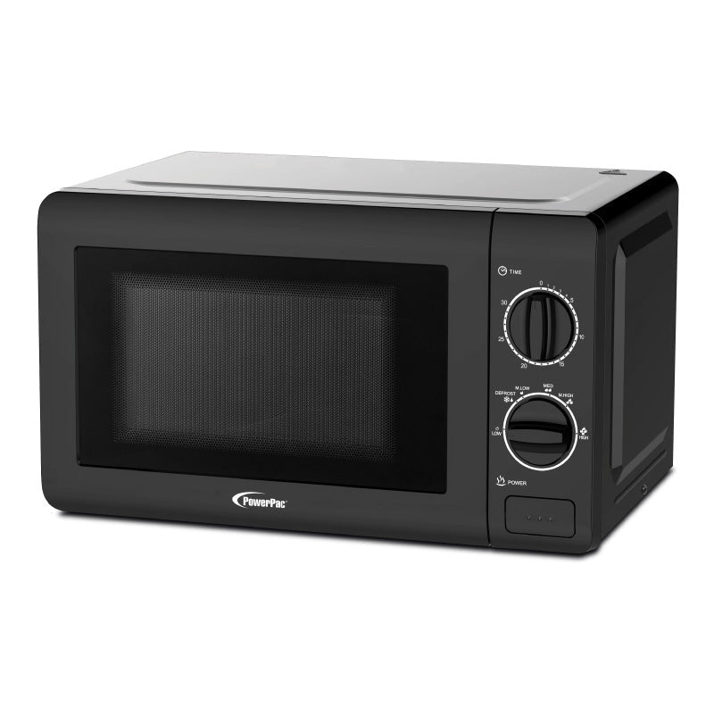 PowerPac Microwave Oven 20L with 6 Power Level and Defrost Function (PPT720) Black