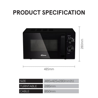 Microwave oven 25L With 4 Power Level and Defrost Function (PPT725BK)