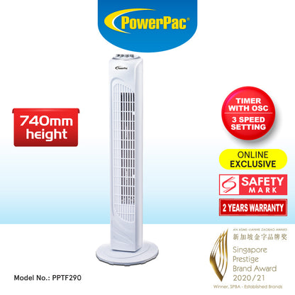 Tower Fan 29" with Oscillation & Timer (PPTF290)