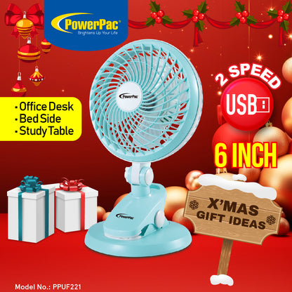 USB Fan, Clip Fan, Desk Fan, Portable Fan with 2 speed setting (PPUF221)