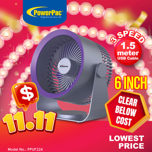 Air Circulator, USB Fan, High Velocity Fan, Wall Fan 6 Inch Desk Fan (PPUF224)