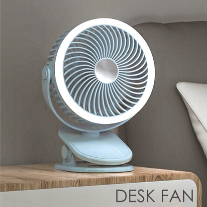 USB Fan, Clip Fan with Light, 3 speed setting (PPUF226) Blue