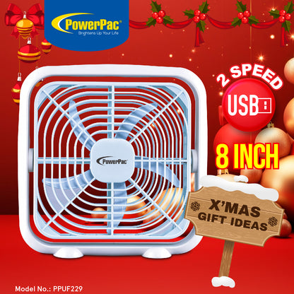 USB fan, Box Fan, Portable Fan with 2 speed setting (PPUF229)