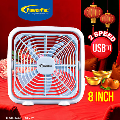 USB fan, Box Fan, Portable Fan with 2 speed setting (PPUF229)