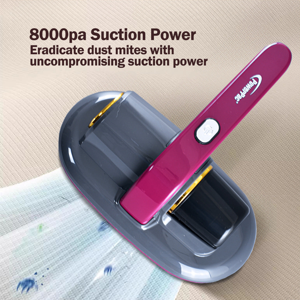 Cordless Dust Mite Vacuum Cleaner UV Anti-Dust mite Mattress Bed Sofa Handheld House (PPV1023)