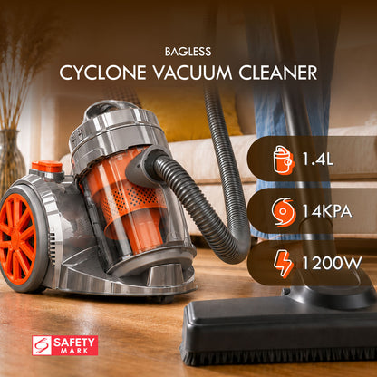 PowerPac Bagless Vacuum, Cyclone Vacuum Cleaner, Vacuum Cleaner with HEPA Filter 1200 Watts (PPV1222)