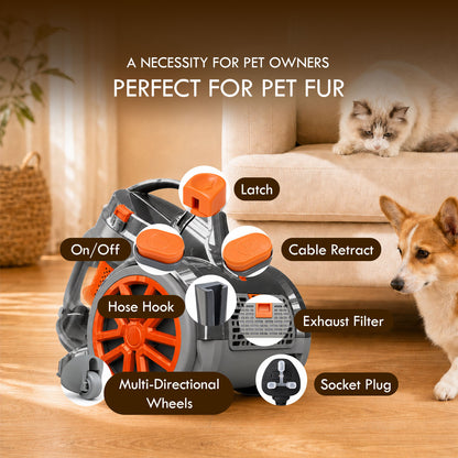 PowerPac Bagless Vacuum, Cyclone Vacuum Cleaner, Vacuum Cleaner with HEPA Filter 1200 Watts (PPV1222)
