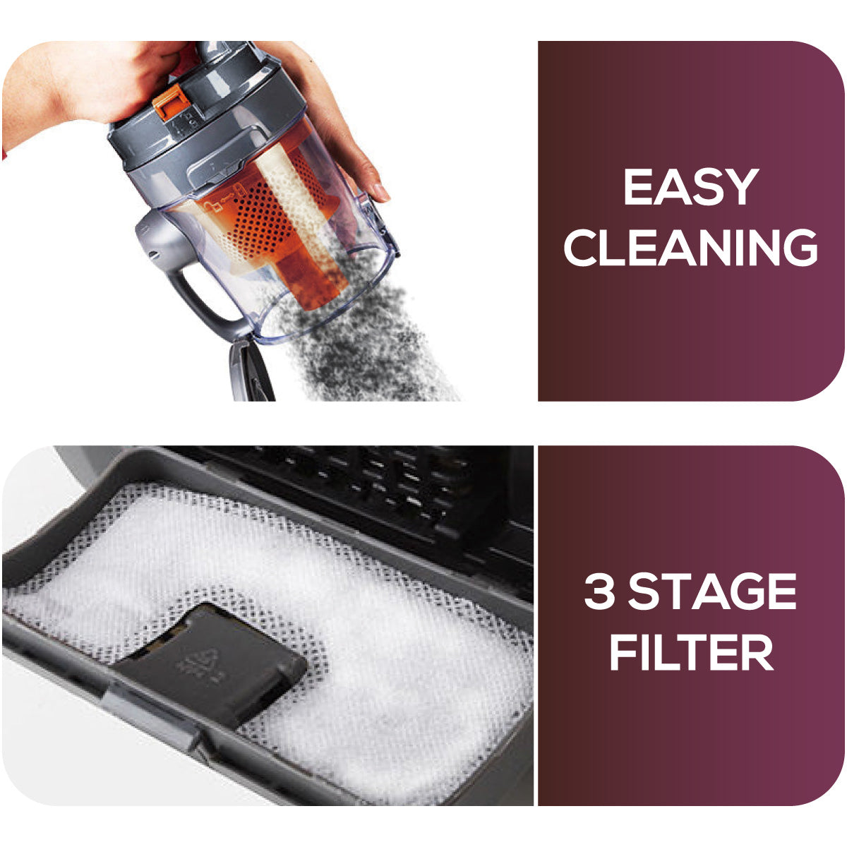 PowerPac Bagless Vacuum, Cyclone Vacuum Cleaner, Vacuum Cleaner with HEPA Filter 1200 Watts (PPV1222)