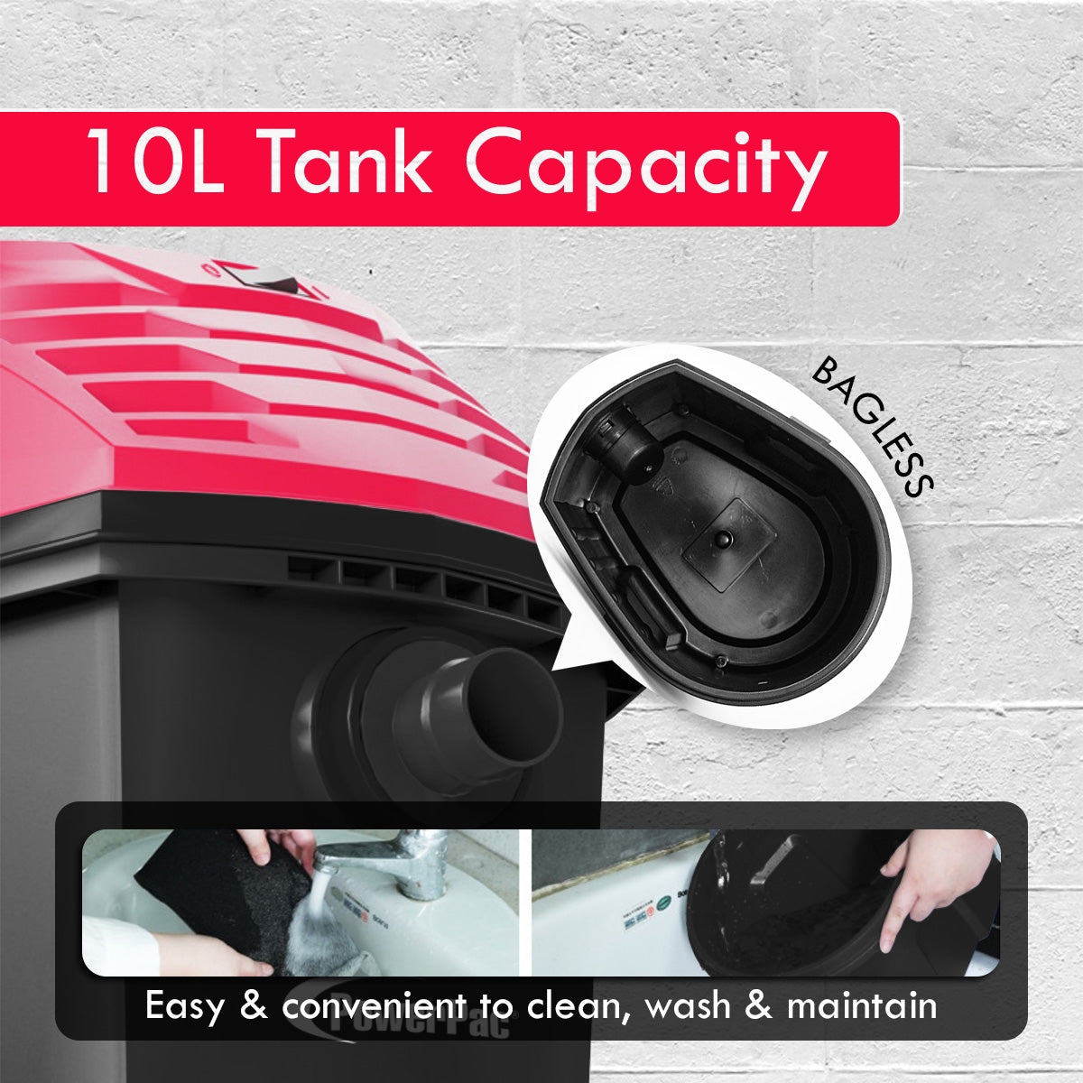 Wet & Dry Vacuum Cleaner, Bagless Vacuum Cleaner, Powerful Vacuum Cleaner 19KPa Suction (PPV1255)