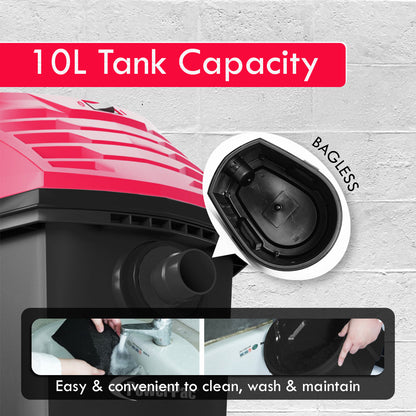 Wet & Dry Vacuum Cleaner, Bagless Vacuum Cleaner, Powerful Vacuum Cleaner 19KPa Suction (PPV1255)