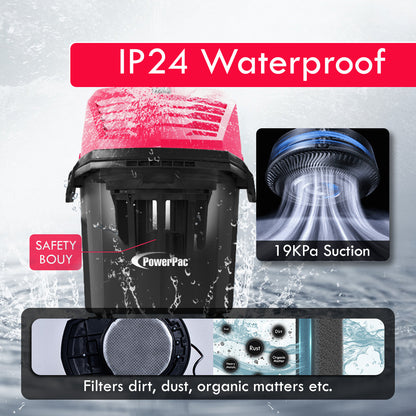 Wet & Dry Vacuum Cleaner, Bagless Vacuum Cleaner, Powerful Vacuum Cleaner 19KPa Suction (PPV1255)