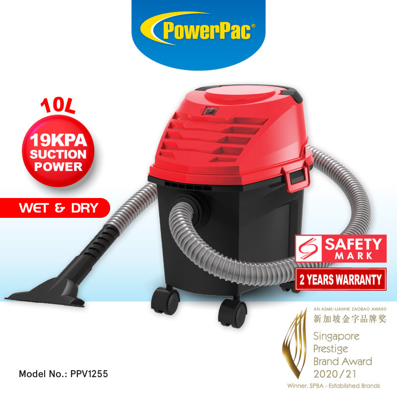 Wet &amp; Dry Bagless Vacuum Cleaner 19KPa Suction (PPV1255)