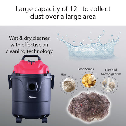 Wet & Dry Bagless Vacuum Cleaner, Vacuum Cleaner with Blower , Vacuum Cleaner With HEPA Filter 16KPa Suction (PPV1300)