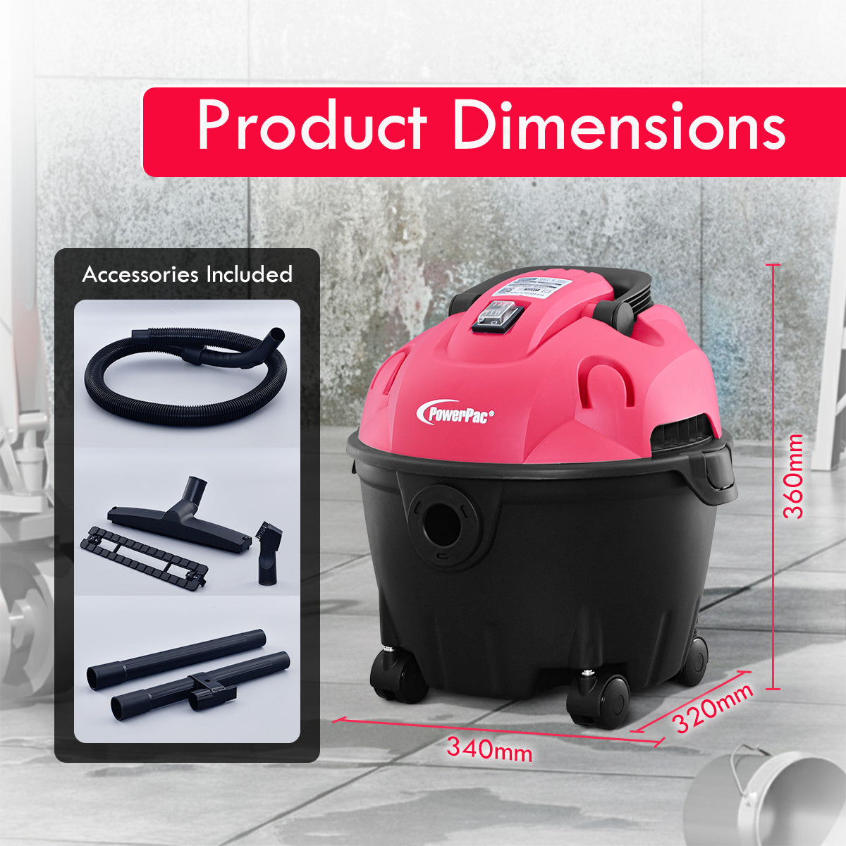 Wet & Dry Vacuum Cleaner, Bagless Vacuum Cleaner, Powerful Vacuum Cleaner (PPV1500)