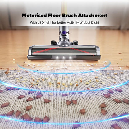 Cordless Stick Vacuum Cleaner, Handheld Stick Vacuum with Motorized Floor Brush, LED Headlight and Flexible Floor Brush (PPV3900)