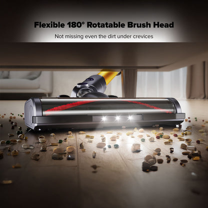 Cordless Stick Vacuum Cleaner, Handheld Stick Vacuum with Motorized Floor Brush, LED Headlight and Flexible Floor Brush (PPV3900)
