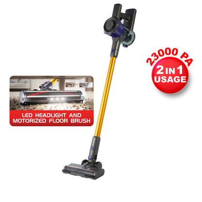 Cordless Stick Vacuum Cleaner, Handheld Stick Vacuum with Motorized Floor Brush, LED Headlight and Flexible Floor Brush (PPV3900)