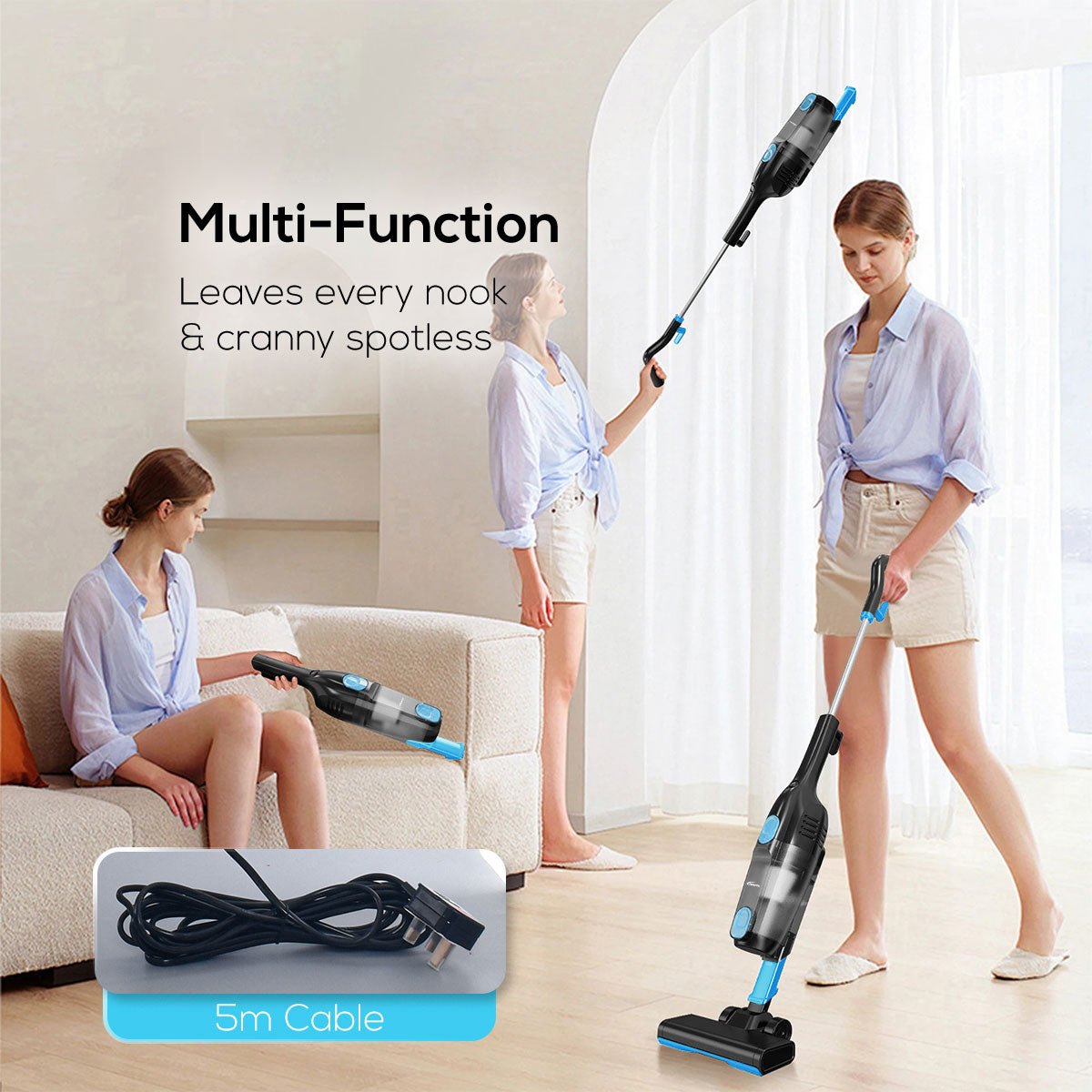 Handheld vacuum cleaner, Stick Vacuum Cleaner, Bagless Vacuum Cleaner with HEPA filter 600 Watts (PPV600A)